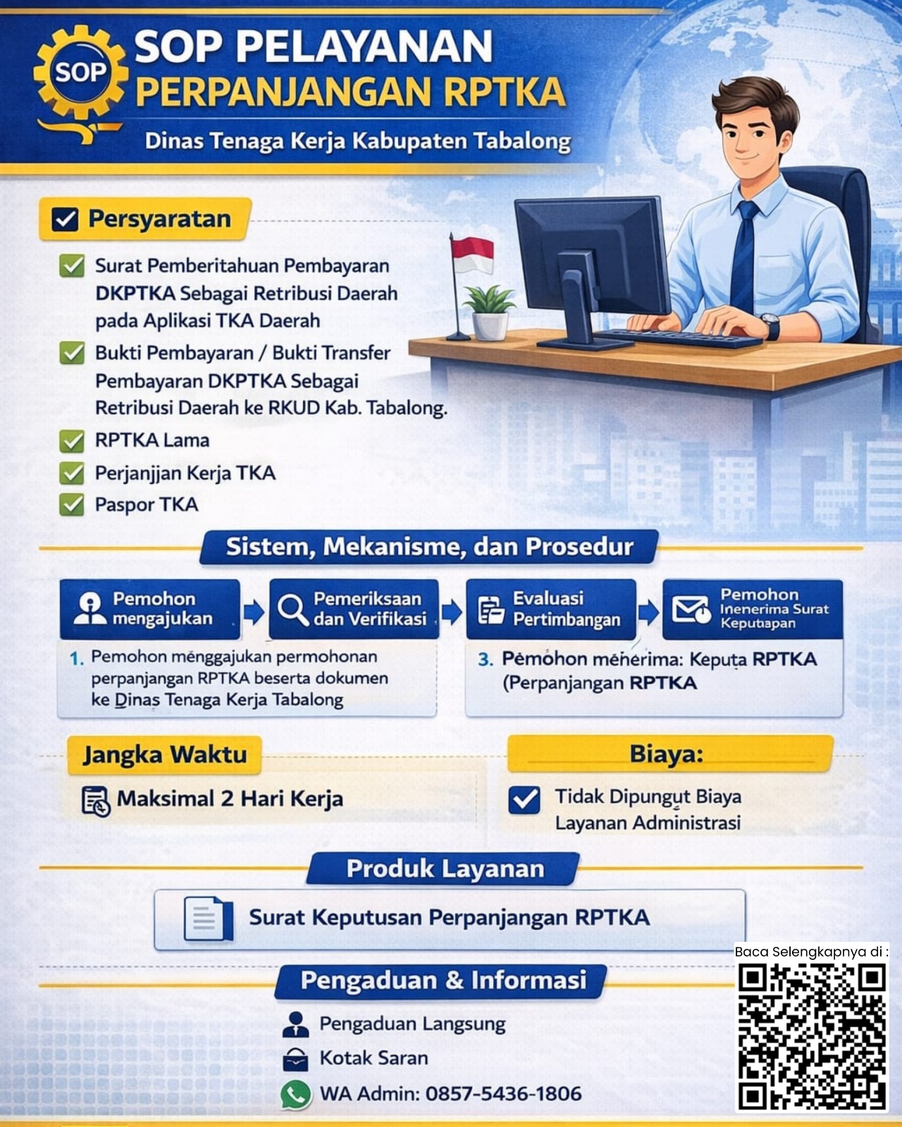 STANDAR OPERASIONAL PROSEDUR : Pelayanan Perpanjangan Rencana Penggunaan Tenaga Kerja Asing (RPTKA)