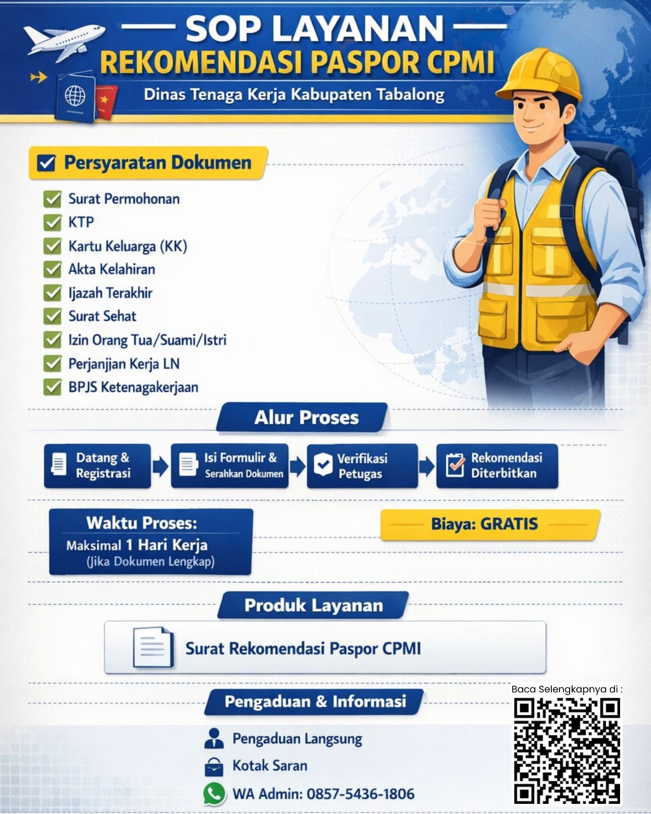 STANDAR OPERASIONAL PROSEDUR : Rekomendasi Paspor Calon Pekerja Migran Indonesia (CPMI)