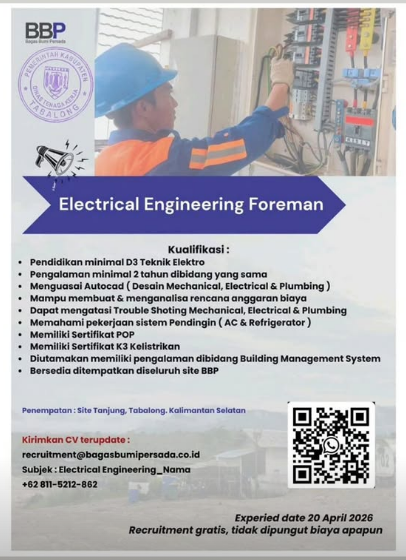 ELECTRICAL ENGINEERING FOREMAN