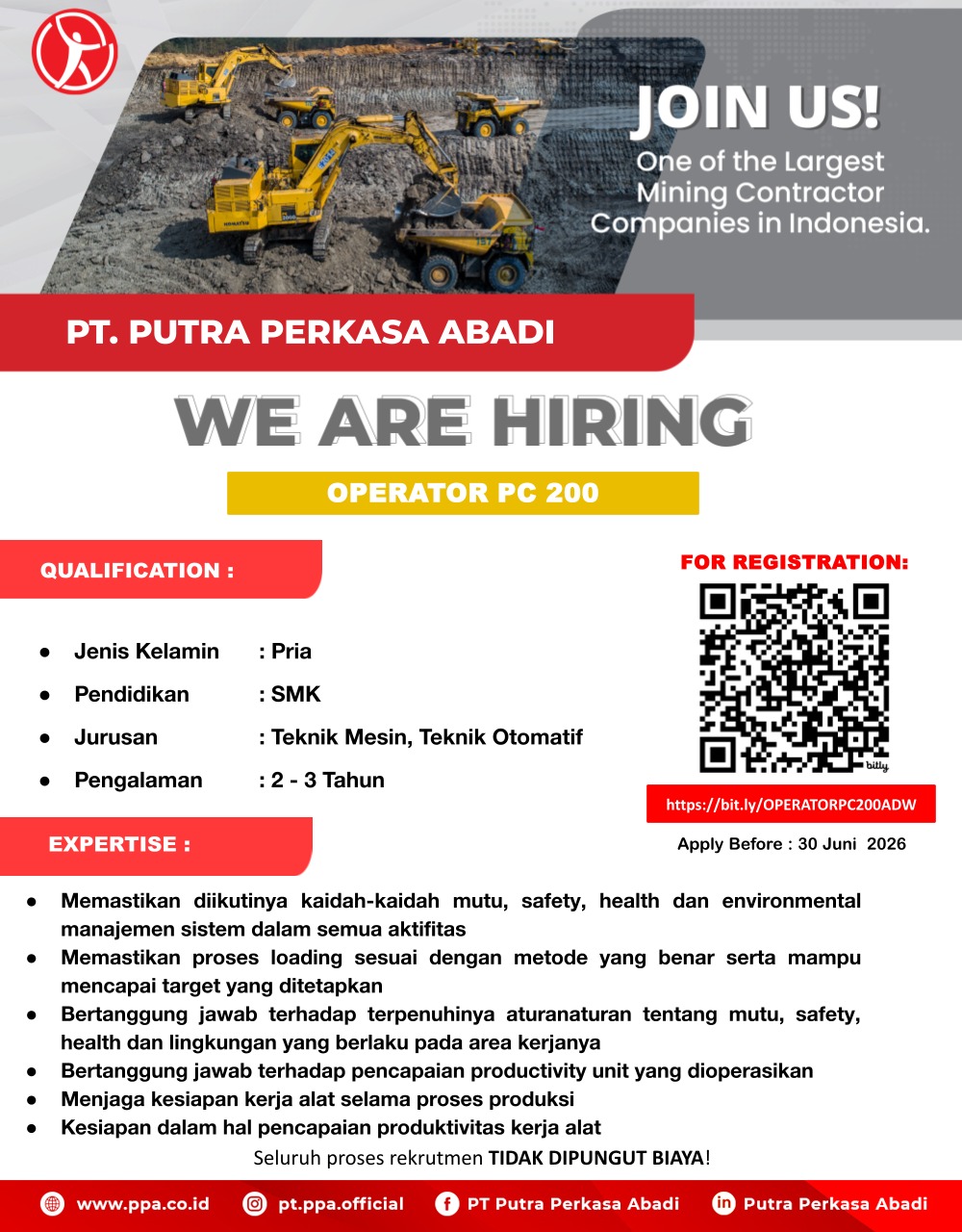 Operator PC 200 PT. Putra Perkasa Abadi