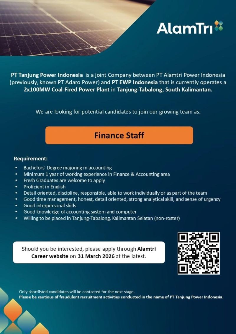 Lowongan Finance Staff