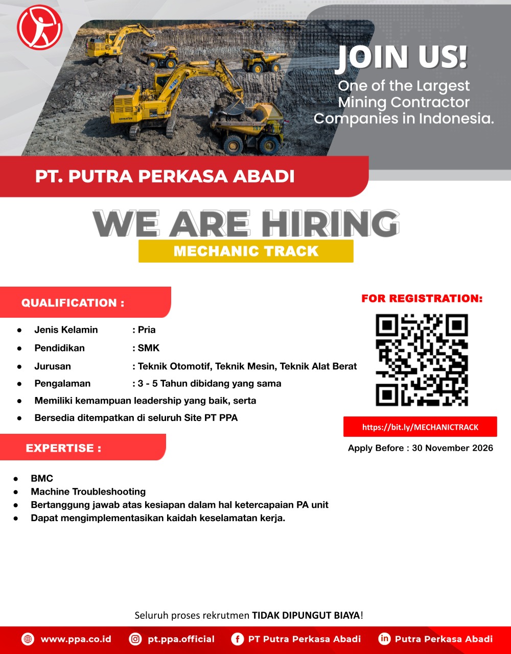 LOWONGAN MECHANIC TRACK
