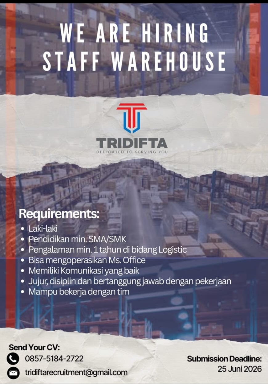Lowongan Staff Warehouse